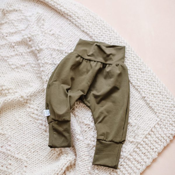 baby and toddler harem style comfortable pant in green