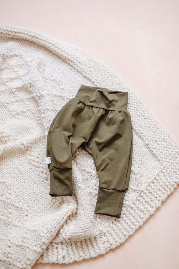 baby and toddler harem style comfortable pant in green