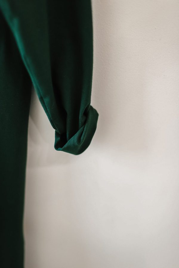 women's long sleeve basic dress in hunter green